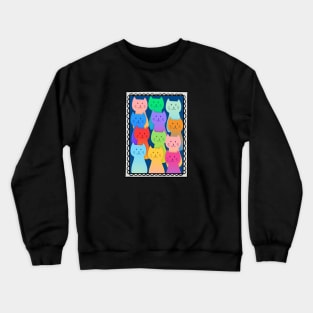 A family of 12 Cats. Adorable colorful design Crewneck Sweatshirt